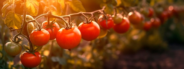 Im Garten wachsende Tomaten ernten generative KI