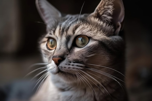 Im Haus gibt es eine süße Katze