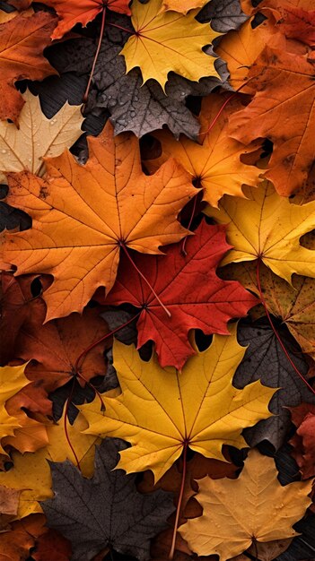 Im Herbst fallen bunte Blätter