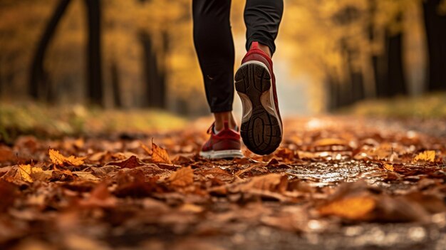 Foto im park im herbst laufen