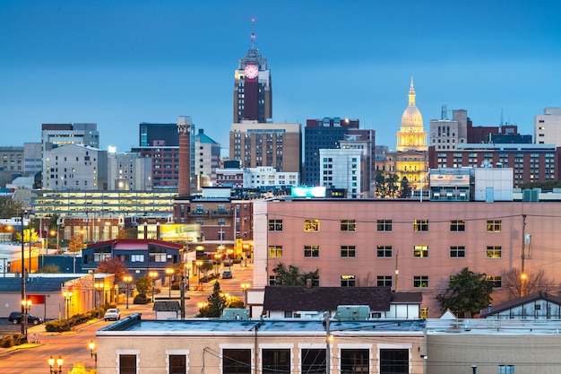 Im Stadtzentrum gelegene Skyline Lansings Michigan USA