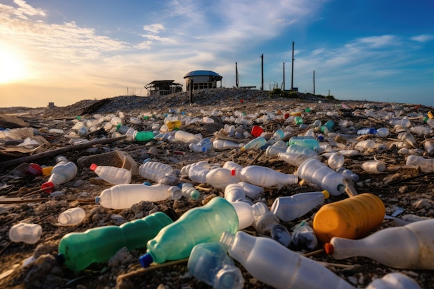 Im Thilafus werden Plastikabfälle wie Flaschen und andere Formen von Plastikmüll entsorgt