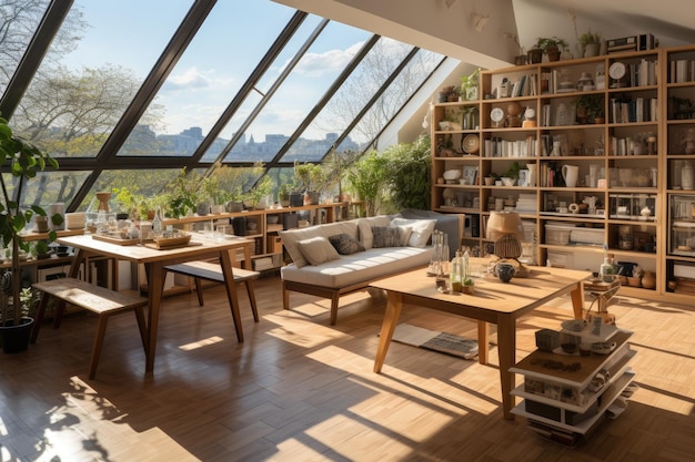 Im Wohnzimmer gibt es ein langes horizontales Fenster Inspirationsideen