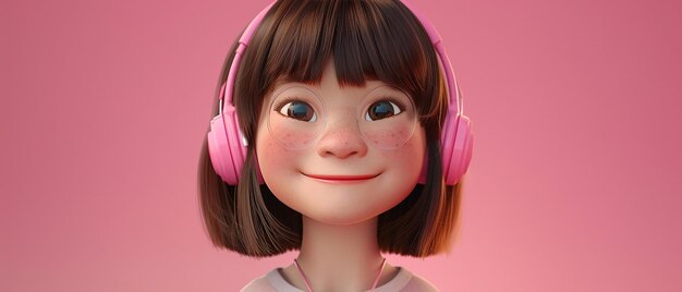 Imagem 3D em estilo Pixar para meninas de 7 anos Poster