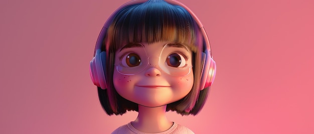 Imagem 3D em estilo Pixar para meninas de 7 anos Poster