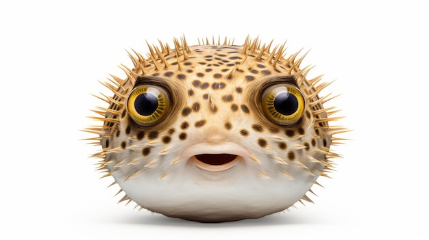 Imagem 3D expressiva de peixe-paleta em fundo branco