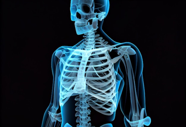 Imagem 3D XRay de humano saudável gerar Ai