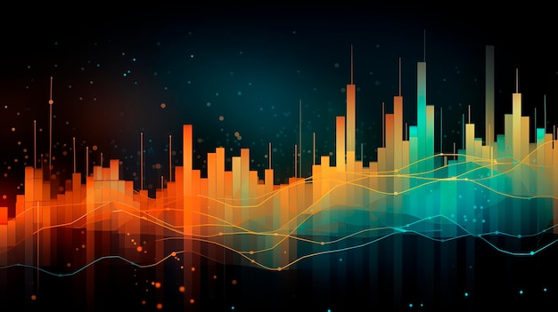 Foto imagem abstrata de gráficos, formas geométricas, escalas de crescimento e declínio