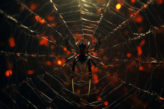 Foto imagem abstrata de uma aranha em uma teia jogando em generative ai