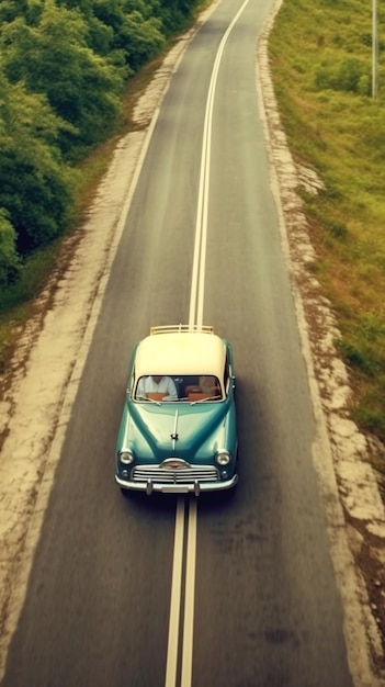 imagem aérea da estrada de outono