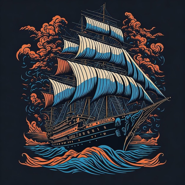 imagem Ai do navio para design de camiseta