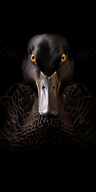 Imagem AI Retrato de fundo preto American Black Duck