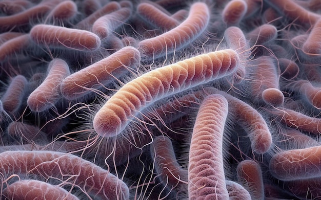 Imagem ampliada de doenças bactérias vírus micro-organismos parasitas conceitos de microbiologia