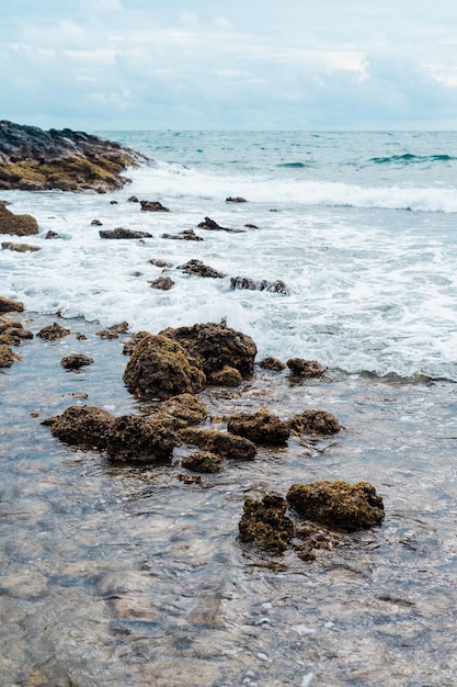 Imagem aproximada das ondas do mar