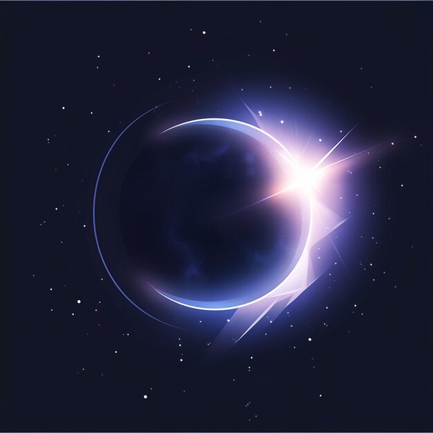 imagem arafada de um eclipse azul com uma estrela no fundo generativa ai