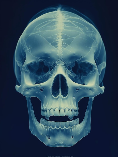 Imagem Arafed de um crânio com uma seção transversal no meio generativo ai