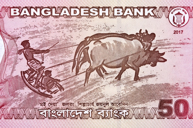 Imagem Arando um campo com dinheiro de Bangladesh