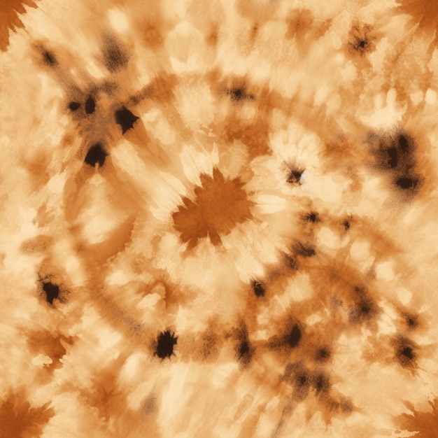 Foto imagem arrafada de um padrão de corante de amarração com um fundo marrom generativo ai