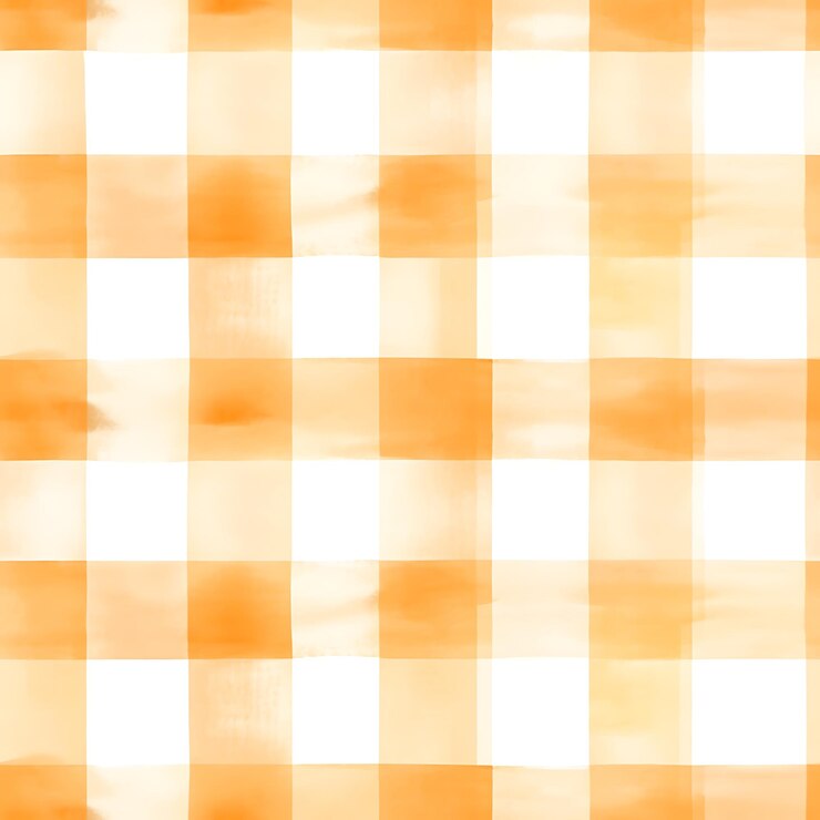 Foto imagem arrafada de um padrão em xadrez de laranja e branco