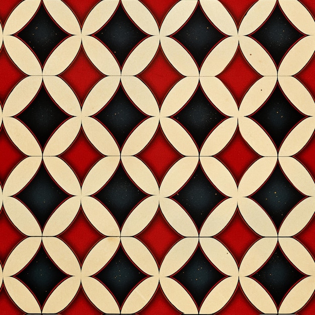 imagem arrafada de um piso de telhas vermelhas e pretas com um padrão generativo ai