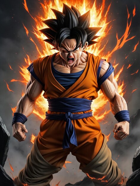 Desenho Animado De Goku Da Bola Dragon Foto de Stock Editorial