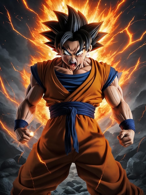 Desenho Animado De Goku Da Bola Dragon Foto de Stock Editorial