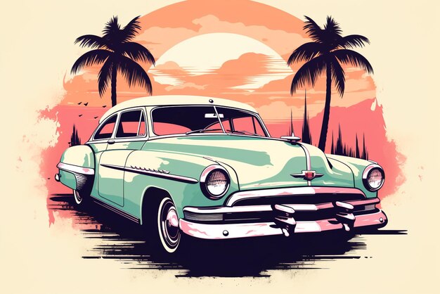 Imagem bonita e criativa de um carro vintage elegante