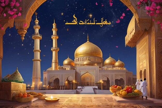 Foto imagem cativante do mês de ramadan celebrando a reflexão espiritual e os laços comunitários