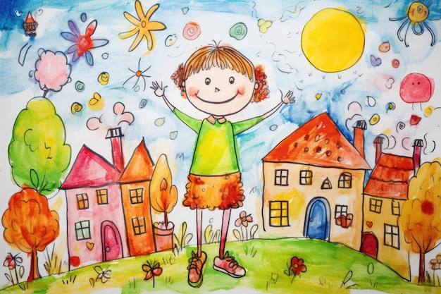 Imagem colorida com crianças felizes