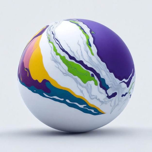 imagem colorida da bola do planeta 3D