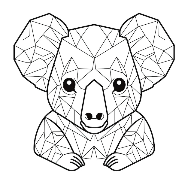 Imagem colorida em preto e branco de um coala