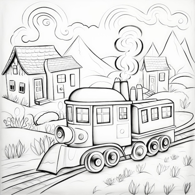 Imagem colorida em preto e branco de um trailer