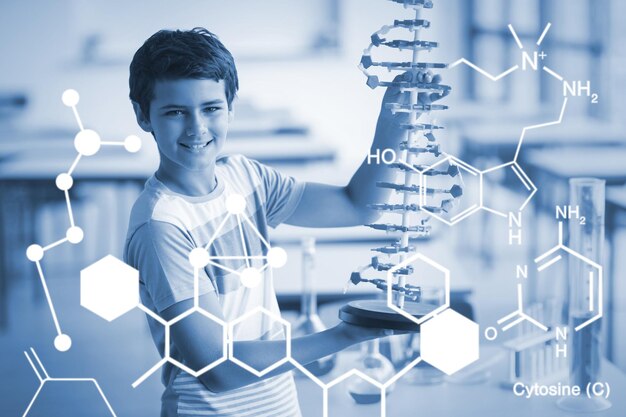 Imagem composta de imagem gerada digitalmente de estrutura química