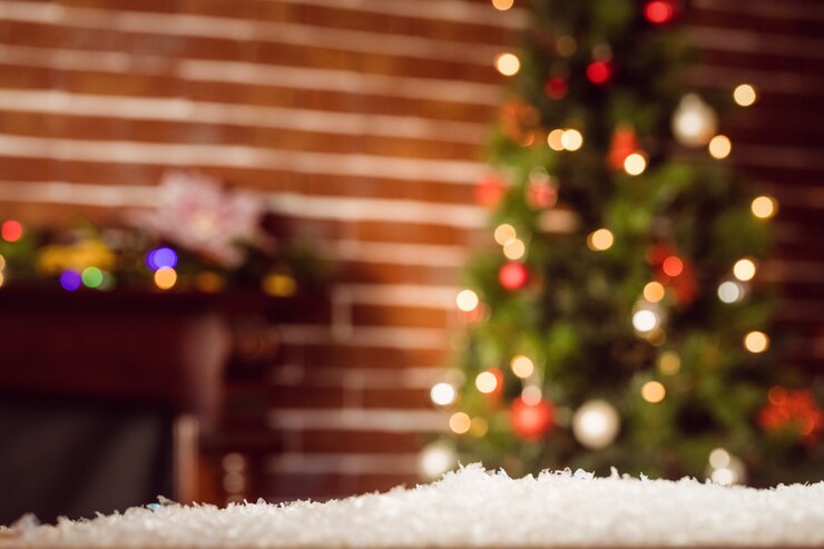 Foto imagem composta de sala decorada na época do natal