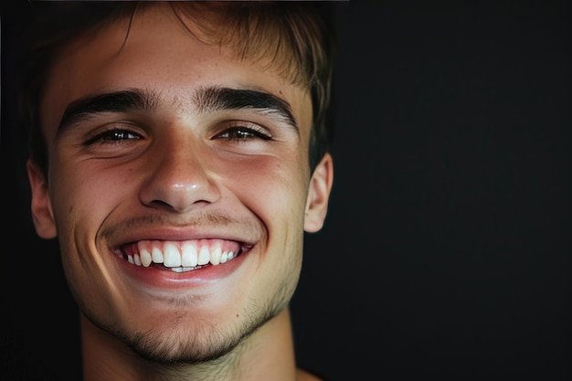 Foto imagem convincente capturando um jovem com rosto sorridente