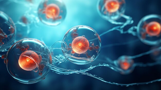 Foto imagem criativa de células estaminais embrionárias
