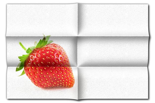 Foto imagem criativa de morango isolado em fundo branco