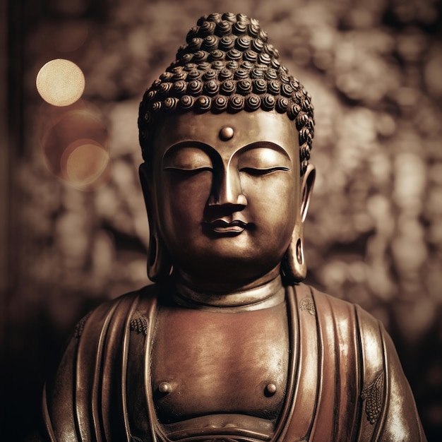 Imagem da estátua de Buda como capa de álbum para IA generativa de mediação
