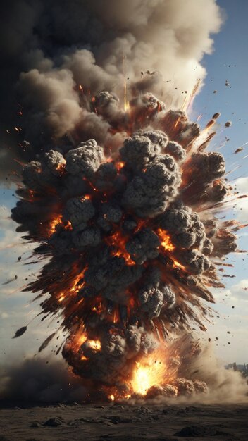 Foto imagem de alta definição 4k com um efeito de explosão realista
