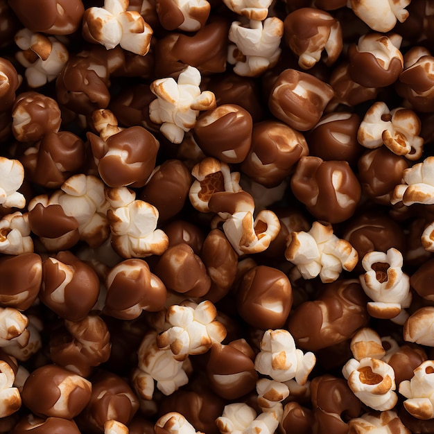 Foto imagem de alta resolução de chocolate popcorn imagem sem costura