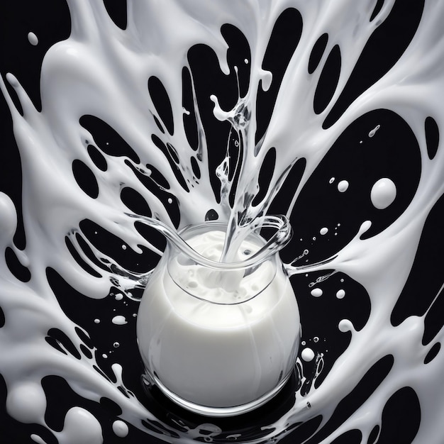Imagem de alta velocidade de leite a salpicar