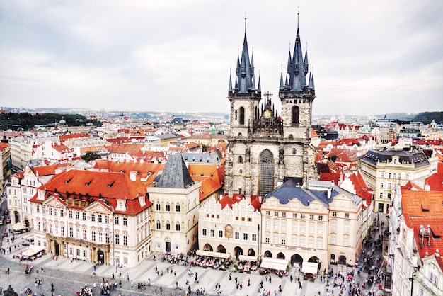 Imagem de alto ângulo da paisagem da cidade