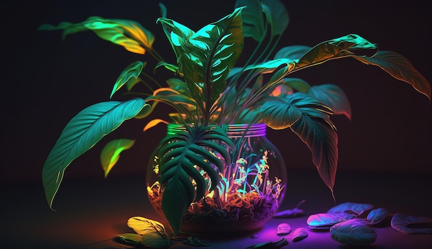 imagem de arte do gerador ai de planta fluorescente