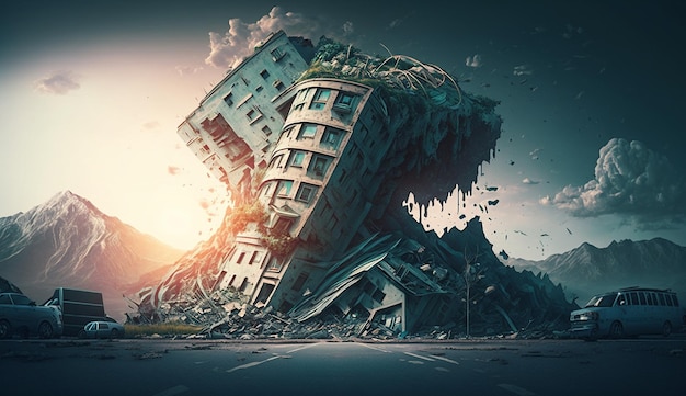 Imagem de arte do gerador de ai do terremoto devastador