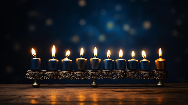 Imagem de baixo nível do fundo do feriado judaico de Hanukkah