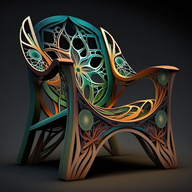 Imagem de cadeira real de mobília vintage de estilo moderno colorido Imagem gerada por IA
