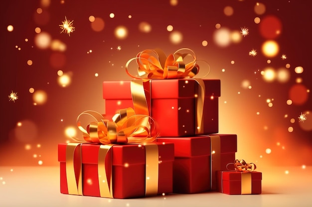 Imagem de caixa de presente de natal com glitter colorido