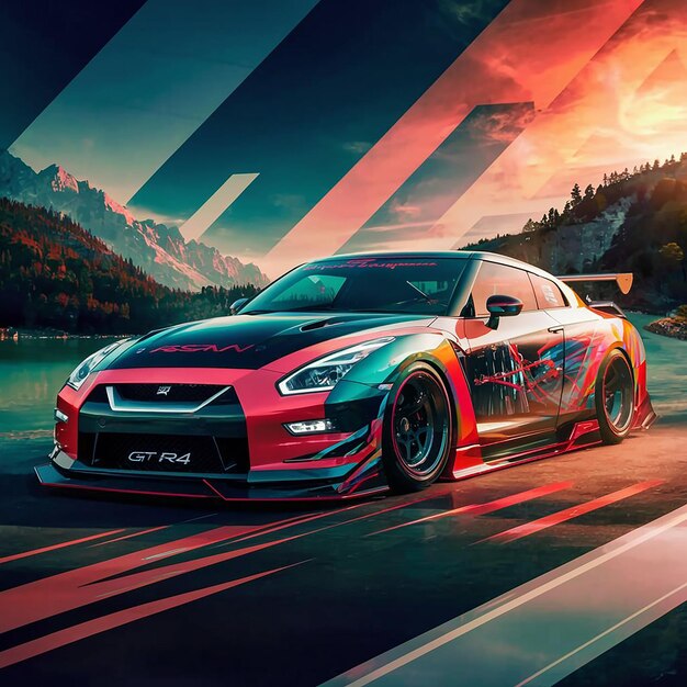 Foto imagem de carro nissan gtr 4