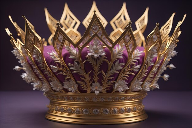 imagem de chave baixa de bela rainha dourada rei coroa ai generativo