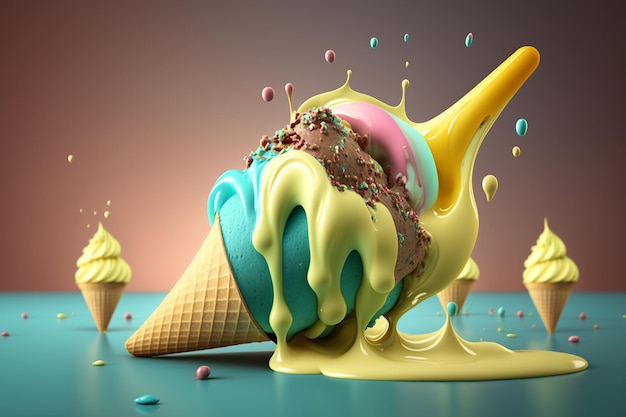 Imagem de chocolate de casquinha de sorvete arte gerada por ai